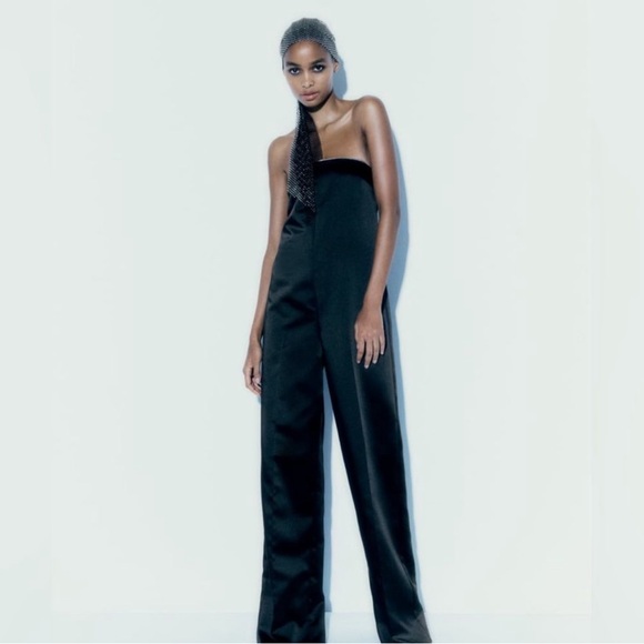 ZARA RHINESTONE SATIN
EFFECT JUMPSUIT - Picture 5 of 12